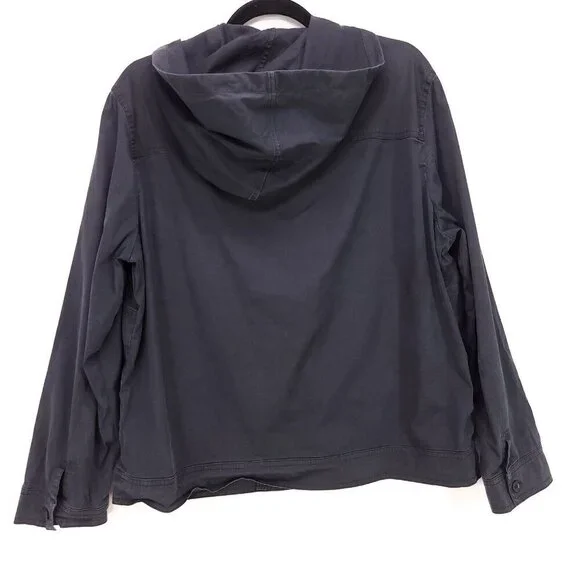 Weekend Max Mara Full Zip Hoodie Jacket Size 12 Black Pockets Drawstring - Picture 4 of 15